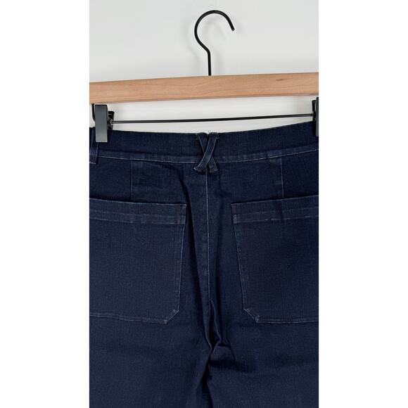 Brass The Sailor Pant Jeans Womens Size 8 Indigo Blue Dark Wash Wide Leg New - Picture 9 of 14